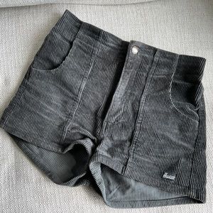 Hammies grey corduroy high waisted shorts